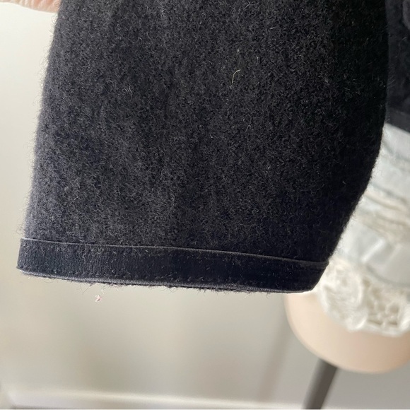 Vintage Talbots 100% Merino Wool Button Down Jacket Short High Collar Black - Picture 5 of 9